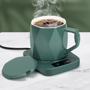 Ensemble cadeau d'affaires : Tasse à café auto-chauffante avec contrôle de température, chauffe-tasse intelligent sans fil, tasse électrique en céramique thermostatée - Product Image 4