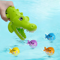 Jouets pour le bain des bébés Crocodile flottant Poissons Piscine Jeux Eau Jeu Ensemble Cadeau Baignoire Douche Plage Bain Jouets pour enfants
