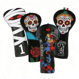 Housse de tête de club de <span class=keywords><strong>golf</strong></span> en cuir PU magnétique à motif personnalisé pour Driver, Fairway, Hybride, bois 1, 3, 5 ou fer, blade, mallet, putter - Vente directe fabricant - Product Image 1