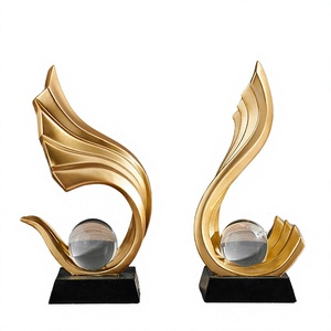 Creative Modern Transparent Sky Blue Spiral Wave Resin Decor Figurine <b>Crystal</b> <b>Ball</b> for Coastal Home Office Renovation - Product Image 4