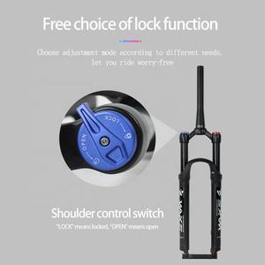 Fourche de vélo à suspension pneumatique, <span class=keywords><strong>120mm</strong></span>, 26/27mm, <span class=keywords><strong>amortisseur</strong></span> à ressort, en alliage d'aluminium - Product Image 5