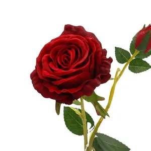 2021 Großhandel Dekor Valentinstag Geschenke künstliche Single Stem Rose Blume