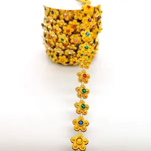 เพชรเทียมม้วนลายดอกไม้สำหรับเสื้อผ้าชาติพันธุ์อินเดีย,กำไลคริสตัลหลากสีปี Ss6 Ss8 Ss24