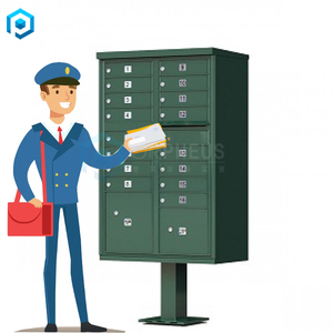 Usps ngoài trời cụm hộp thư đơn vị hộp thư Thương mại với 2 tủ khóa bưu kiện và 16 cửa thuê - Product Image 5