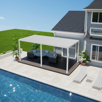 Pergola motorisée en alliage d'aluminium WishOutdoor avec fonction minuterie, gazebo de jardin écologique pour l'Amérique du Nord