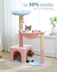 <span class=keywords><strong>Tiragraffi</strong></span> e Alberi per Gatti con Design Floreale Rosa, Vendita all'Ingrosso dal Produttore - Product Image 2