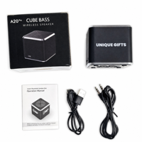 Haut-parleur audio sans fil Cube, cadeau d'entreprise personnalisé avec logo pour la reconnaissance des clients et la récompense des employés
