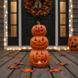 Lámpara LED de Calabaza Apilable Personalizada, Decoración de Halloween, Linterna Moldeada por Soplado para Decoración de Fiestas en Interiores y Exteriores - Product Image 6