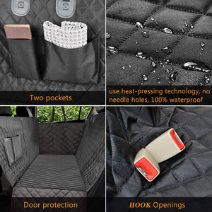 Nouvelle conception, accessoires pour animaux de compagnie personnalisés, imperméables, tissu Oxford 600D, fermeture éclair flexible, housse de siège de voiture pour chien - Product Image 3
