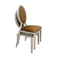 Chaise Louis empilable moderne en tissu pour mariage, café, restaurant, salle de réception, chaise de fête élégante en aluminium