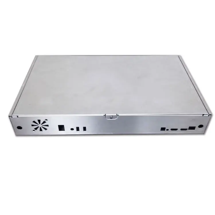 Custom sheet metal stamping bending aluminum brushed stainless steel enclosure cctv display case metal shell custom box