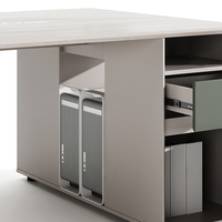 Estación de Trabajo Modular Moderna de MDF para Oficina, para 2-6 Personas, Escritorio para Computadora con Cajonera de Almacenamiento, Uso Comercial