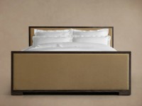 Lit plateforme moderne de luxe en bois massif, capitonné, avec sommier haut, pour chambre parentale, collection de luxe