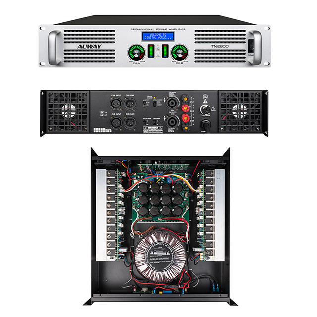 Professional Audio TTV2800 2x800 Watts 2 Channel High Quality Metal Audio Power Amplifier for Home Karaoke Stage