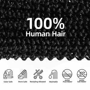 Extensiones de Cabello Humano Rizado Kinky al por Mayor, Paquetes de Cabello Humano Virgen Rizado, Suave y Voluminoso, para Tejer Cabello Corto - Product Image 3