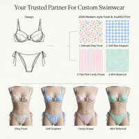 Op maat gemaakte zwemkleding fabrikant Econyl Charm Design Thong String Underwire Bikinis voor vrouwen Braziliaanse badpakken dames badkleding