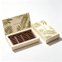 Boîte de luxe personnalisée pour chocolats et bonbons à la truffe, avec couvercle transparent, en blanc et noir, pour desserts à la fraise – Vente en gros