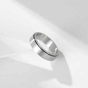 Rainbow Titanium Steel Wedding <b>Ring</b> Matte Sandblasted Rotating Band Unisex Fashion <b>Ring</b> - Product Image 3