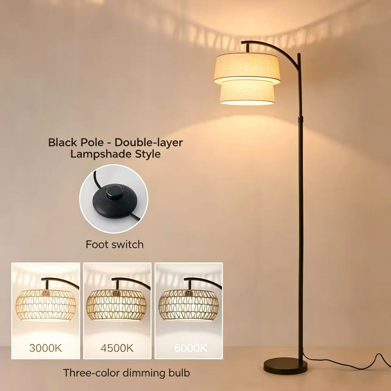 Telescopic pole marble base 12w dimming