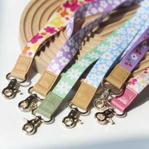 Custom Logo <b>Polyester</b> Leather <b>Lanyards</b> Keychain for Card Holder - Product Image 3