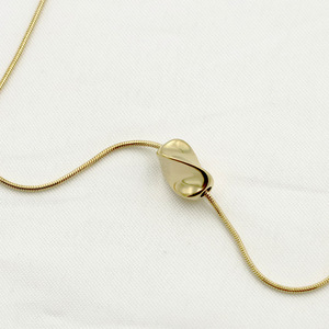 Geometric Twisted Pendant Necklace Stainless Steel Rose Gold Minimalist Design Women's Fashion Jewelry - Product Image 2