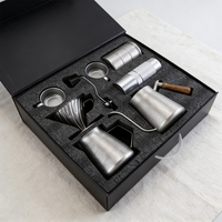 Ensemble cadeau d'accessoires classiques pour café avec bec verseur col de cygne - Métal et verre durables, personnalisable, qualité alimentaire, design portable