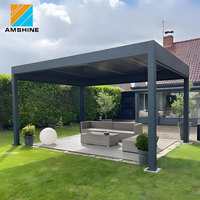 Pérgola Bioclimática de Metal con Techo de Láminas, Impermeable, Resistente al Viento, para Jardín, Patio, Estructura de Aluminio