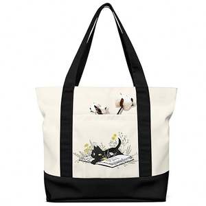 Sacs fourre-tout en coton biologique 12 oz en gros, durables, recyclables, en toile, avec motif lettres, imprimés en sérigraphie, logo personnalisé, écologiques - Product Image 2