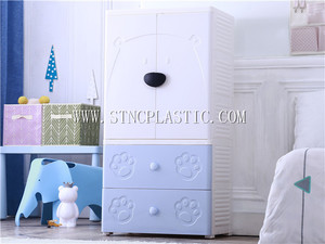 Garde-robe en plastique pour bébé, 1 pièce, <span class=keywords><strong>avec</strong></span> 2 portes ouvertes, 3 tiroirs - Product Image 5