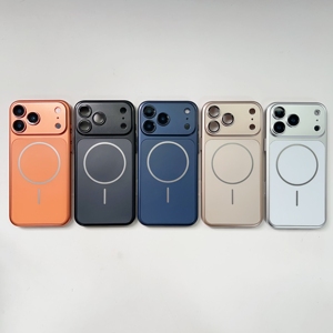 Coque de téléphone de luxe à chargement magnétique sans fil pour iPhone 17 Air 13 14 15 16 Pro Max, couleur unie, grande fenêtre, antichoc - Product Image 1