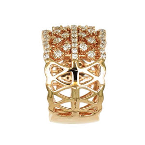 Anillo de Boda de Media Luna de Alta Joyería, Diseño de Joyería Personalizado de Excelencia, Oro de 18k, Diamante 100% Natural, para Mujer - Product Image 1