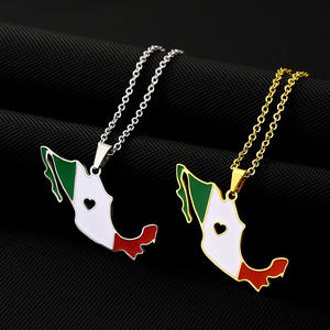 Nuevo México mapa bandera colgante collar para Mujeres Hombres oro plata Color Acero inoxidable encanto moda joyería mexicana regalos - Product Image 1