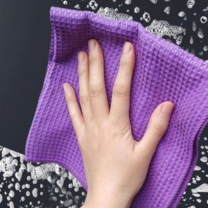 Paño de microfibra tipo gofre absorbente para limpieza de coches, estética y secado al por mayor - Product Image 4