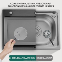 Robinet numérique intelligent à cascade en acier inoxydable 304, évier de cuisine moderne multifonctionnel à grand bac unique