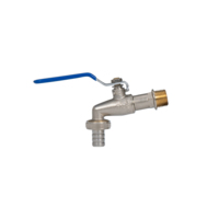 Robinet de lavabo mural moderne en cuivre électroplaqué de 1 pouce pour machine à laver, avec verrouillage d'eau pour bassin