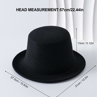 Chapeau melon noir en feutre pour adultes, idéal pour les costumes, Halloween, le cosplay et les fêtes vintage - Vente en gros