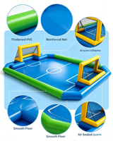 Cancha de Fútbol Inflable Resistente, Cancha de Fútbol Inflable Hermética con Porterías, Cancha Deportiva Portátil para Niños y Adultos para Fiestas
