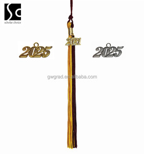 พู่ห้อยหมวกสำเร็จการศึกษาสีแดงเลือดหมู/ขา<span class=keywords><strong>ว</strong></span> แบบสองสี หรือแบบไล่สี ปี 2027 - Product Image 6