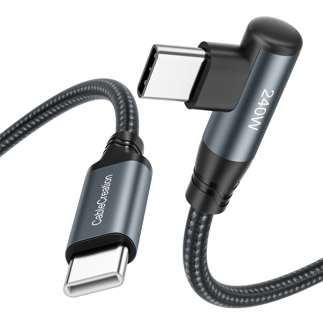 CableCreation 240W USB C to USB C Cable Right Angle USB2.0 Cable