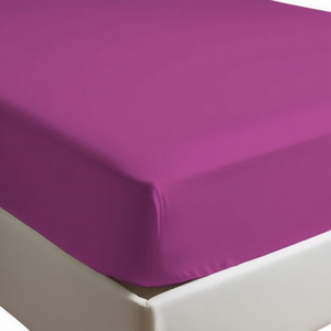 <b>Fitted</b> <b>Sheet</b> 100% Cotton Fuchsia Color Uk <b>Single</b> <b>Bed</b> Size 90x190cm - Product Image 3