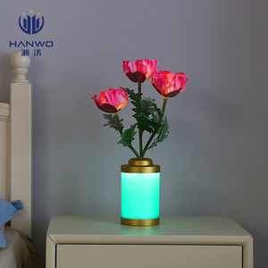 Moderno popolare LED di mais papavero vaso lampada romantica rotonda decorativa lampada da tavolo con E26 Base PVC corpo per ufficio interno casa - Product Image 2