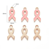 Bracelet à bricoler soi-même personnalisé émail en alliage d'or 20mm breloques de sensibilisation au cancer pendentif émail ruban