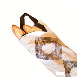 Bolsa de Lino Estampada a Mano con Diseño de Trigo, Asa de Lona Reciclable, Logotipo Personalizado, Solución de Almacenamiento para Compras - Product Image 1