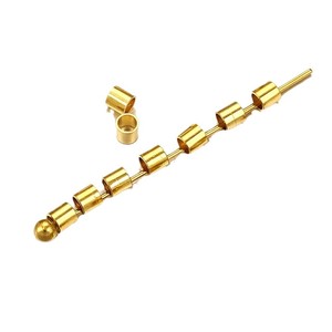 Perles tubulaires à sertir en acier inoxydable plaqué or PVD 18 carats pour la fabrication de bijoux |   Perles d'extrémité de cordon pour connecteur de collier et bracelet - Product Image 5
