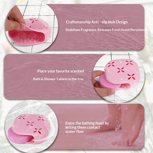 Scatola portaoggetti in silicone personalizzata <span class=keywords><strong>per</strong></span> <span class=keywords><strong>bagno</strong></span>, aromaterapia, lavabo, vasca da <span class=keywords><strong>bagno</strong></span>, design moderno e semplice, portasapone WF-2025 - Product Image 4