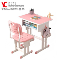 Ensemble de chaise de bureau ergonomique réglable et confortable en MDF moderne pour étudiant, mobilier scolaire pour salle de classe et usage domestique