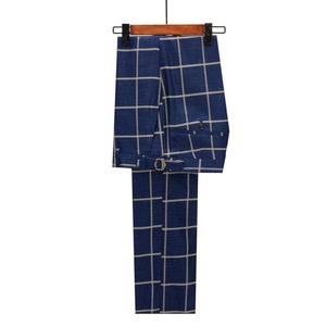 Abito Formale da <span class=keywords><strong>Uomo</strong></span> Doppiopetto con Nuovo Motivo a Quadri Colletto con tacche personalizzabile e chiusura a zip frontale. Taglia Grande. Poliester/ Cotone - Product Image 5