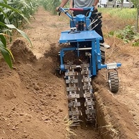 Machine à creuser des fossés à chaîne portative avec une profondeur maximale de 100 cm, machine à creuser des fossés pour la construction de canalisations municipales