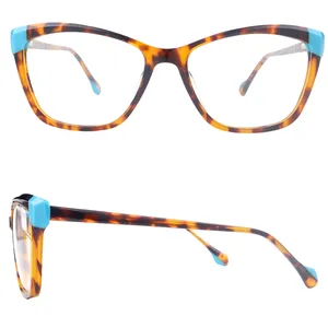 Brand Design rivetto Cat Eye montatura per occhiali da donna fatti a mano acetato moda femminile occhiali da 2024 con montatura ottica per Computer