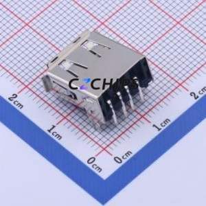 903-532B1021D10110 USB Connector Bent Lead Through Hole Connector Type-A USB 2.0 Female Right Angle Insert - Product Image 2